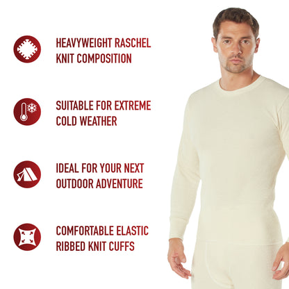 White - Extra Heavyweight Cold Weather Thermal Knit Underwear Shirt