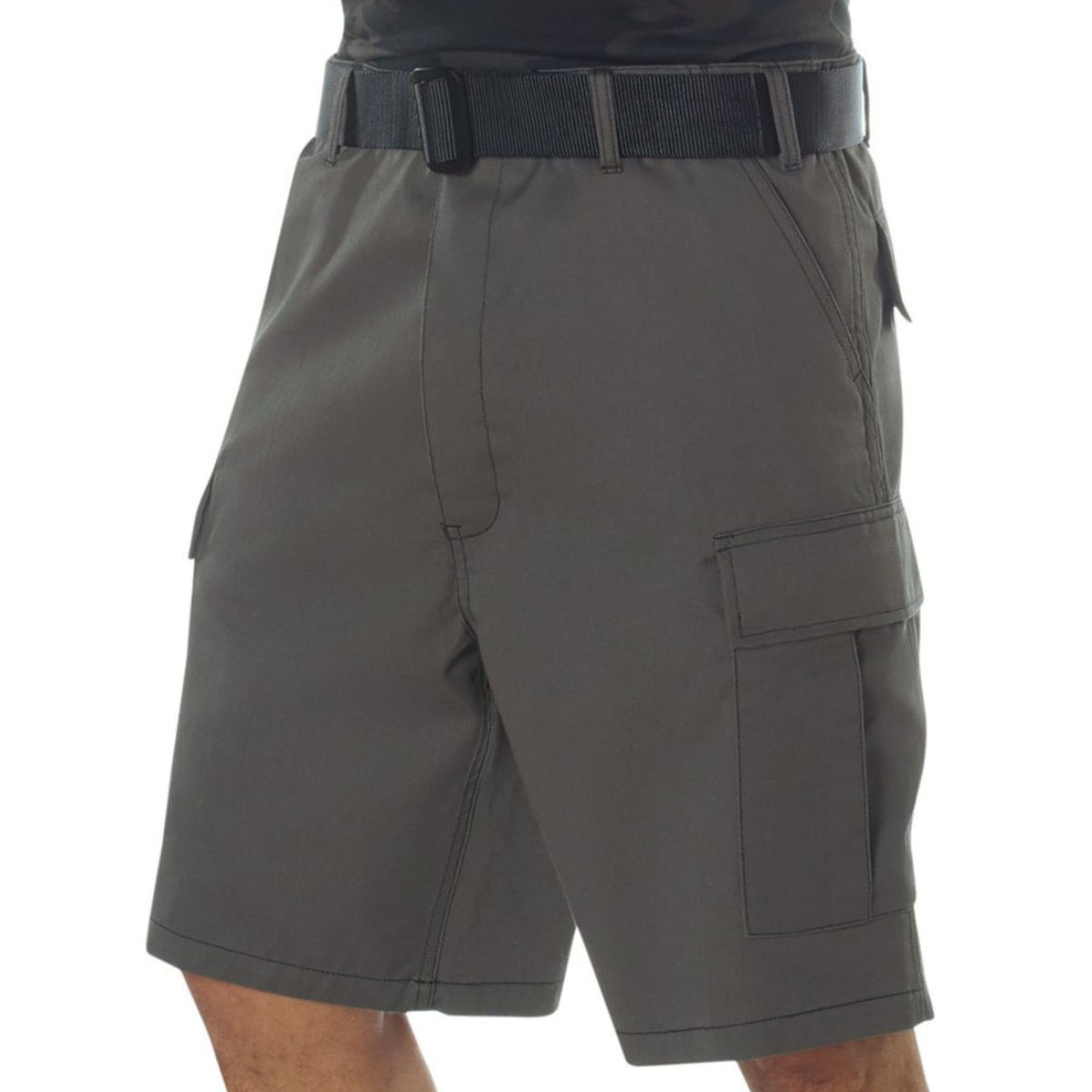Charcoal Grey - Tactical Cargo BDU Shorts - Polyester Cotton Twill - Button Fly