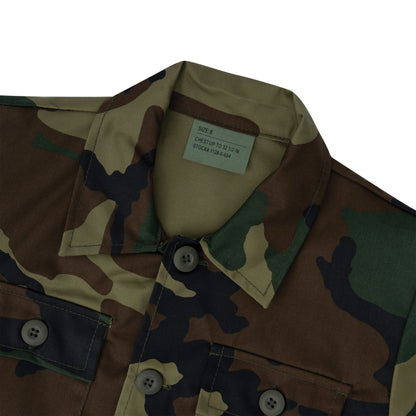 Woodland Camouflage - Kids Military BDU Shirt - Polyester Cotton