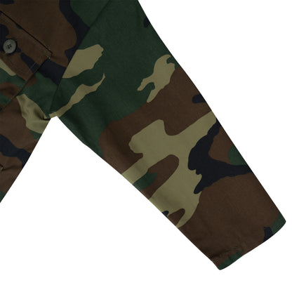 Woodland Camouflage - Kids Military BDU Shirt - Polyester Cotton