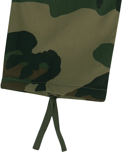 Woodland Camouflage - Tactical BDU Cargo Pants - Poly/Cotton Twill - Zipper Fly - Kids