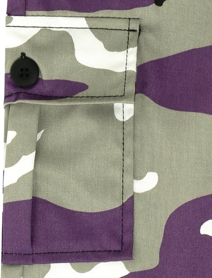 Ultra Violet Camouflage - Tactical BDU Cargo Pants - Poly/Cotton Twill - Zipper Fly - Kids