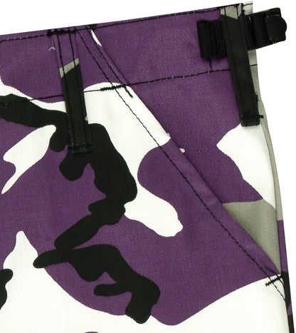 Ultra Violet Camouflage - Tactical BDU Cargo Pants - Poly/Cotton Twill - Zipper Fly - Kids