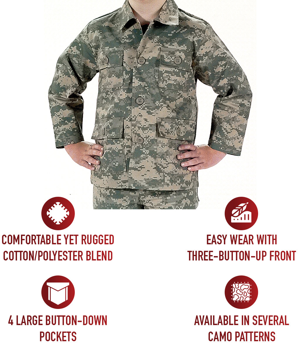 Kids ACU Digital Camouflage - Military BDU Shirt