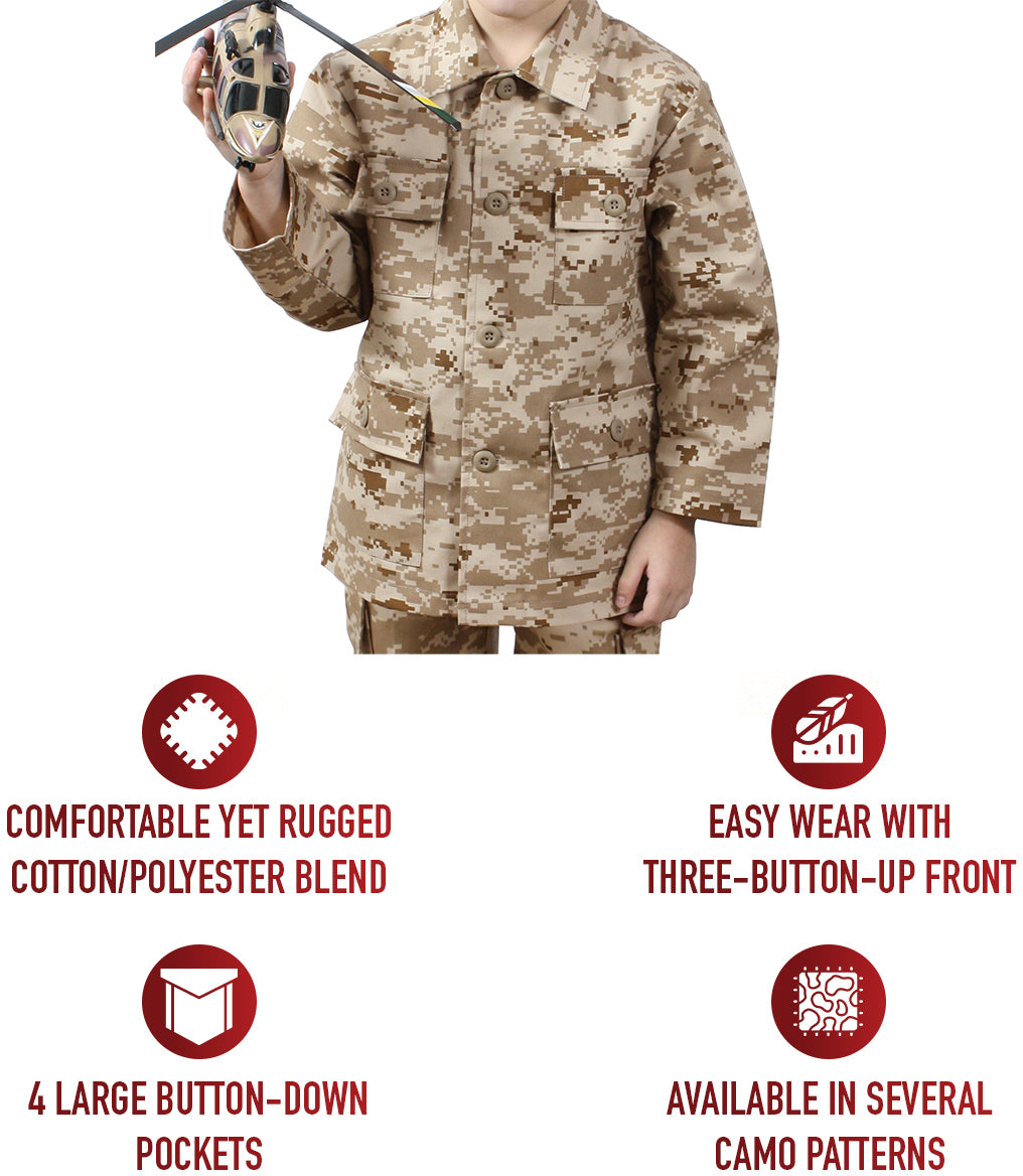 Desert Digital Camouflage - Kids Military BDU Shirt