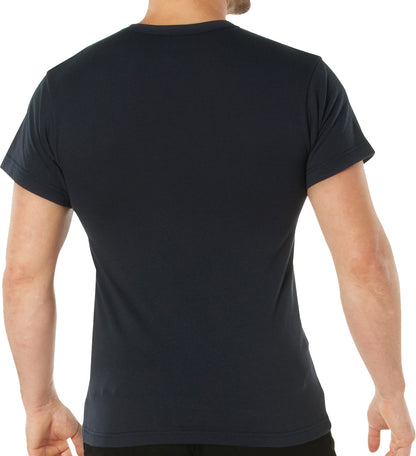 Navy Blue Solid Color T-Shirt with Cotton / Polyester Blend