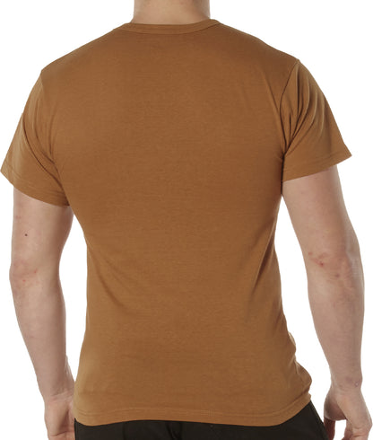Work Brown Solid Color T-Shirt with Cotton / Polyester Blend