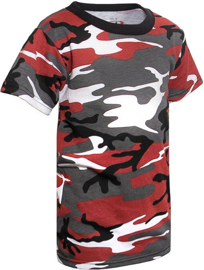 Red Camouflage - Tactical Short Sleeve T-Shirt - Youth
