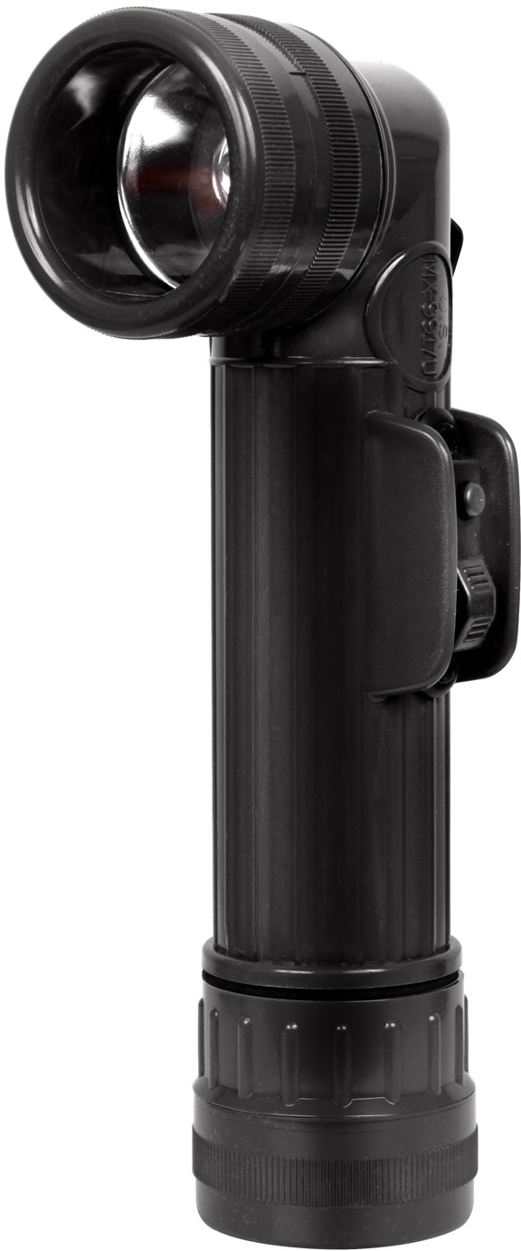 Black - Genuine GI Military D-Cell Anglehead Flashlight - USA Made