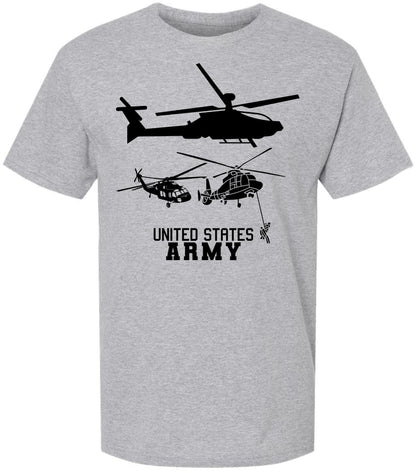 United States Army Black Hawk Helicopter & Special Forces Rappelling T-Shirt | US Training Crewneck Tee