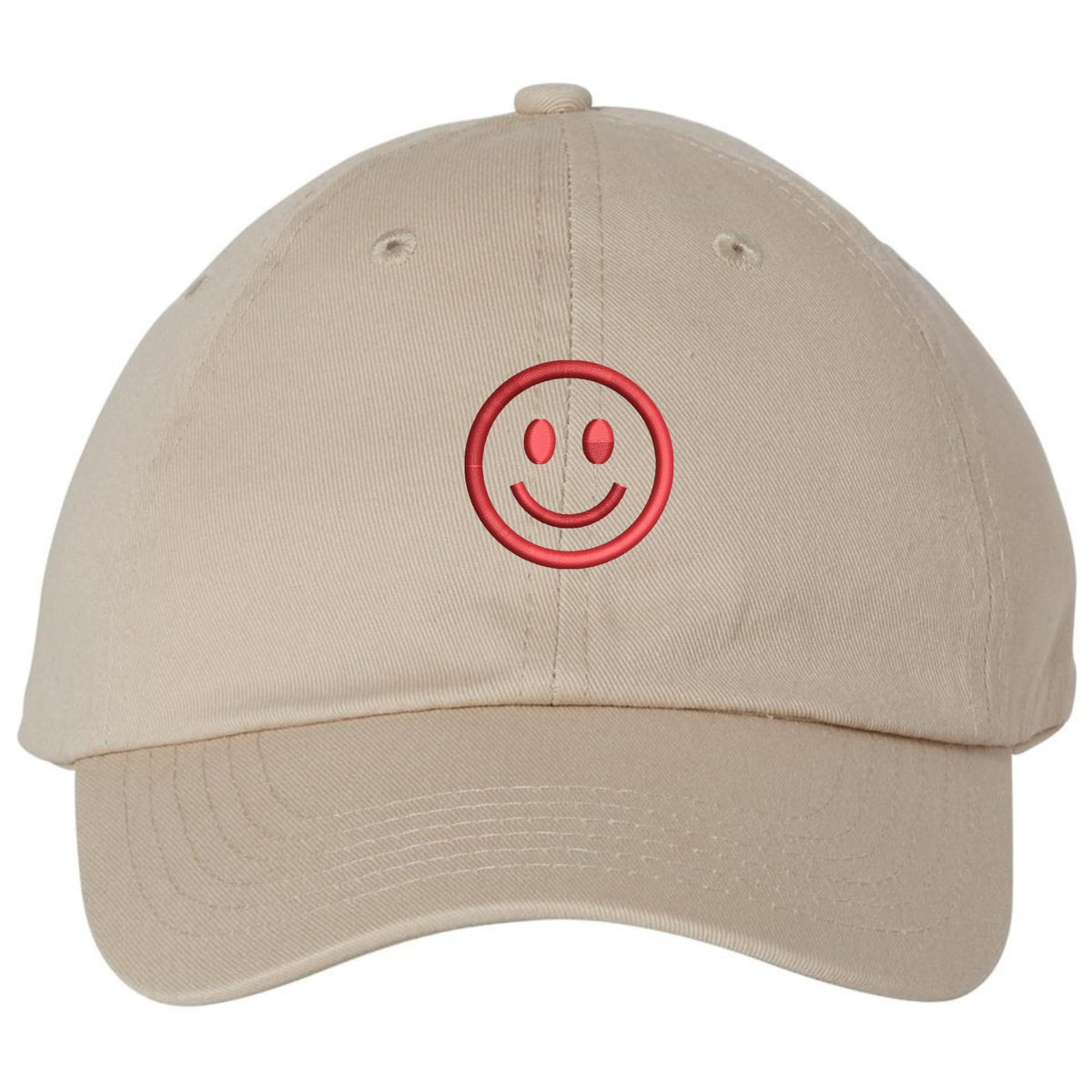 SMILEY FACE Adjustable Dad Cap Unstructured Face Trendy Unisex Preppy Hat
