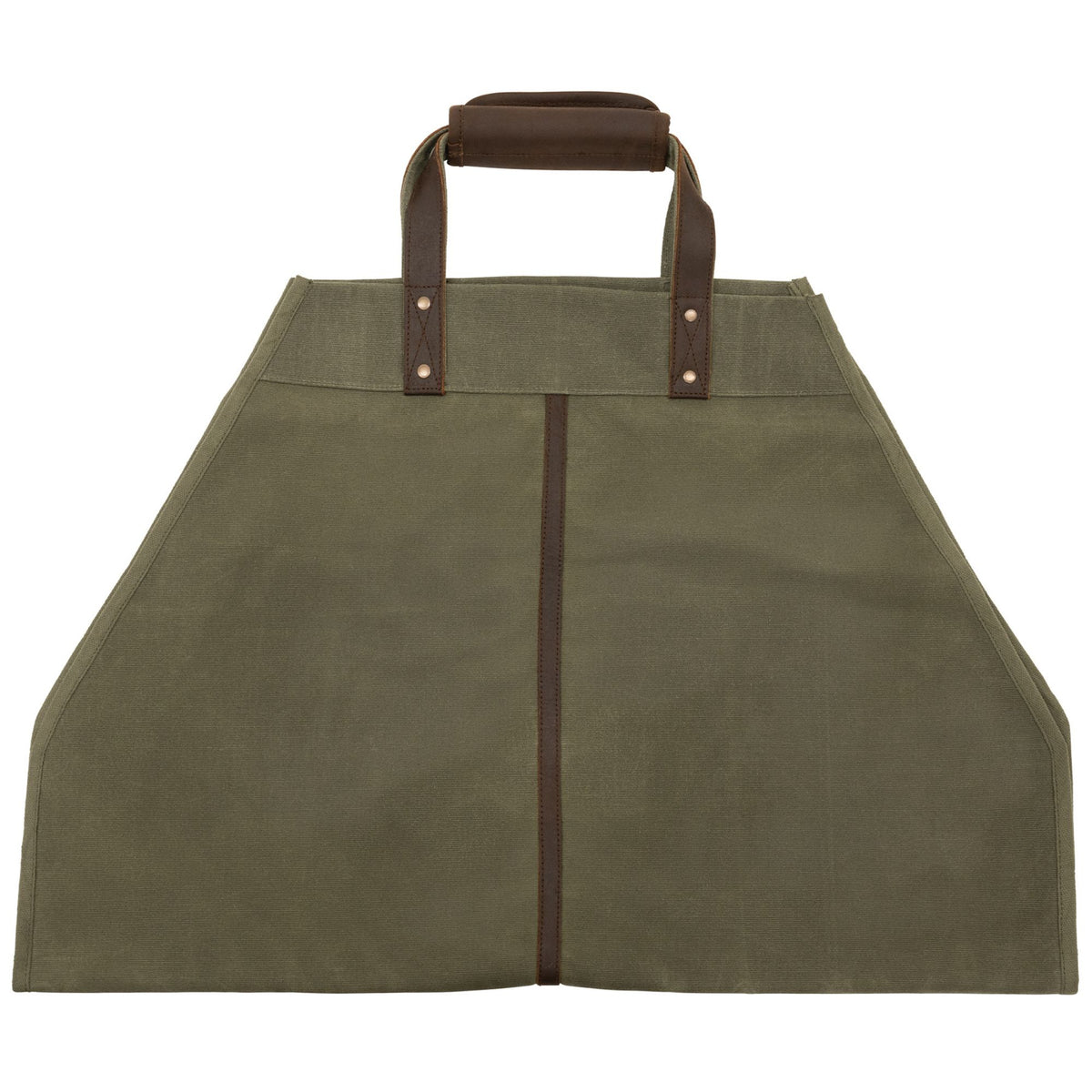 Olive Drab - Wax Canvas Log Carrier Indoor/Outdoor Firewood Bag Great for Campfires and Fireplaces