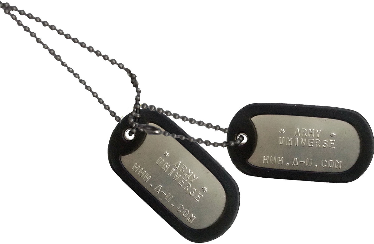 US Military Dog Tag Set - ID Matte Metal ID Dog Tags Necklace Complete Set with 2 Chains and 2 Silencers
