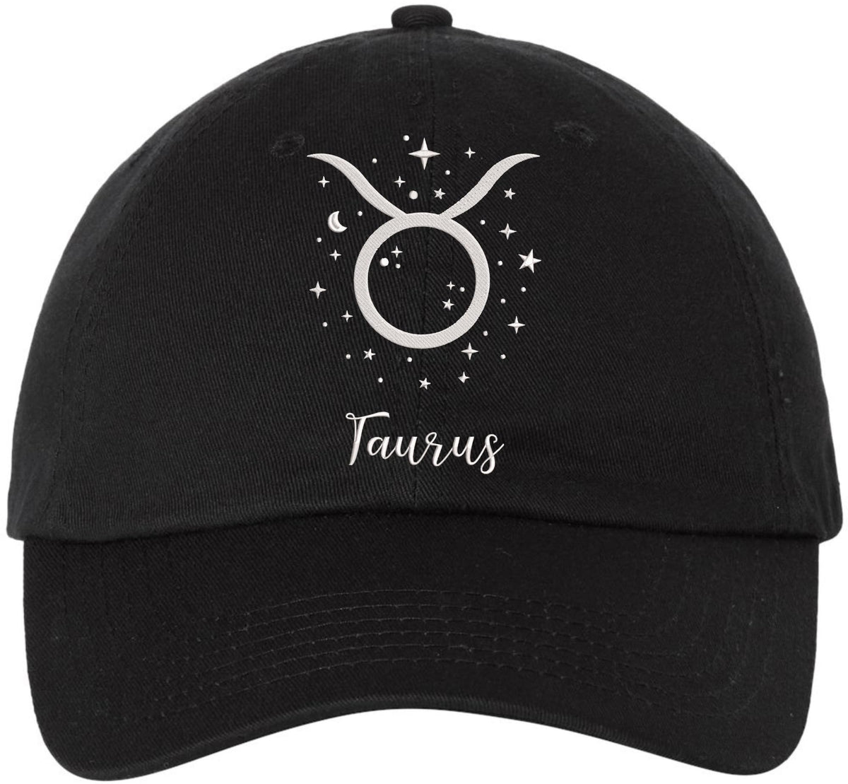 Zodiac Signs Embroidered Dad Hat | Adjustable Astrology Horoscope Monthly Symbols Designs Unstructured Cap, Black