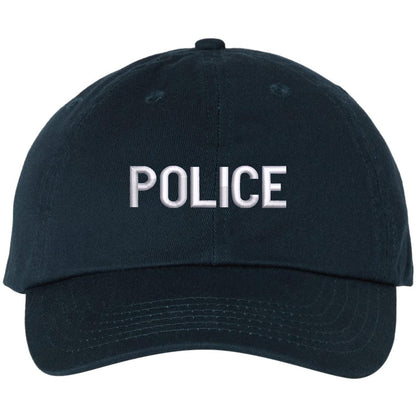 POLICE Unstructured Dad Hat Low Profile Adjustable Baseball Cap for Security, Guard & Law Enforcement Uniforms