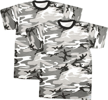 Kids Camouflage T-Shirts, 2 Pack - Youth Tactical Military Camo Tee, Soft & Comfortable Army Tees for Boys & Girls
