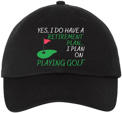 Golf Embroidered Baseball Cap | Funny Sports 100% Cotton Adjustable Dad Hat for Men & Women