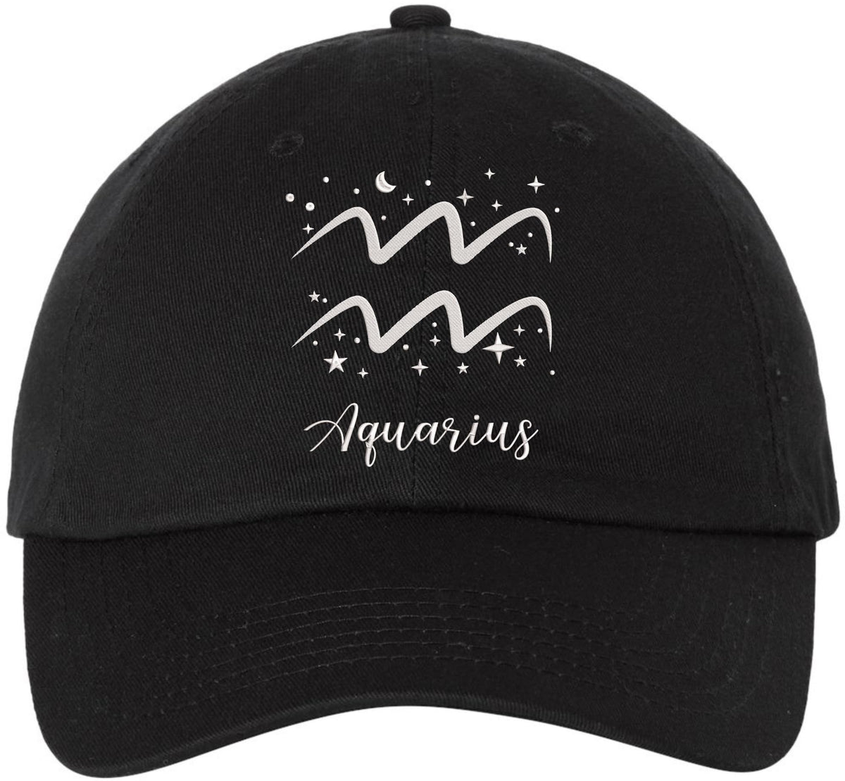 Zodiac Signs Embroidered Dad Hat | Adjustable Astrology Horoscope Monthly Symbols Designs Unstructured Cap, Black