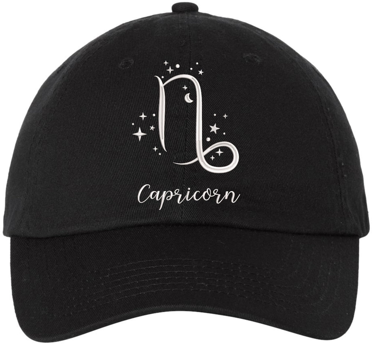 Zodiac Signs Embroidered Dad Hat | Adjustable Astrology Horoscope Monthly Symbols Designs Unstructured Cap, Black