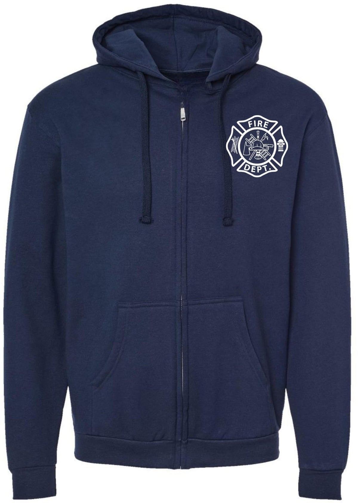 Fire Dept. Fire Rescue Full Zip Hoodie Firefighter Warm Double Side Print Hooded Zipper Sweatshirt for Men & Women
