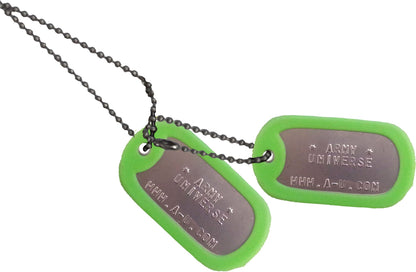 US Military Dog Tag Set - ID Matte Metal ID Dog Tags Necklace Complete Set with 2 Chains and 2 Silencers