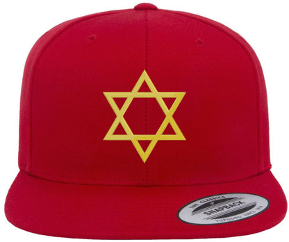 Jewish Star of David Embroidered Baseball Cap | Magen David Flat Bill Snapback Adjustable Unisex Religious Hat