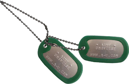 US Military Dog Tag Set - ID Matte Metal ID Dog Tags Necklace Complete Set with 2 Chains and 2 Silencers