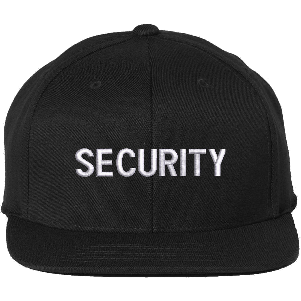 Premium SECURITY Snapback Hat | Small Embroidery Adjustable Flat Bill Cap for Security Officers & Guards