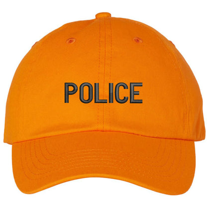 POLICE Unstructured Dad Hat Low Profile Adjustable Baseball Cap for Security, Guard & Law Enforcement Uniforms
