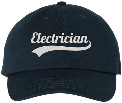 Electrician Embroidered Baseball Cap | Varisty Team Electrician Technician Dad Hat, Funny Fathers Gift