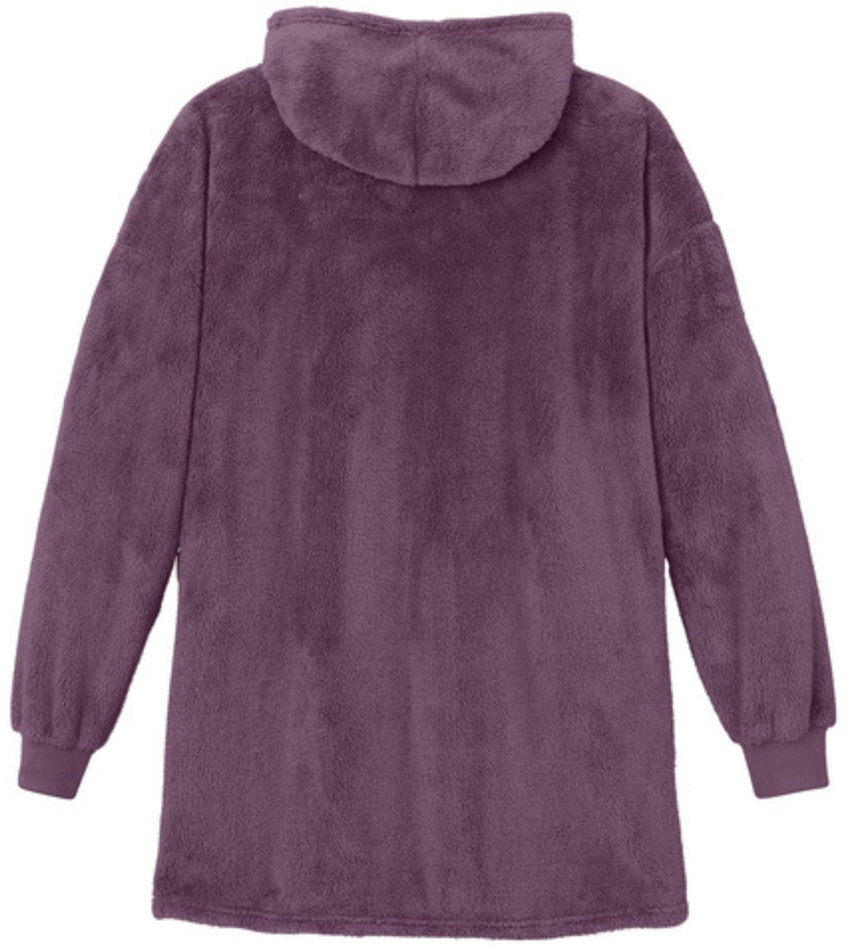 Oversized Plush Fleece Poncho for Women Sherpa Style 1/2 Zip Hooded Popover 100% Polyester