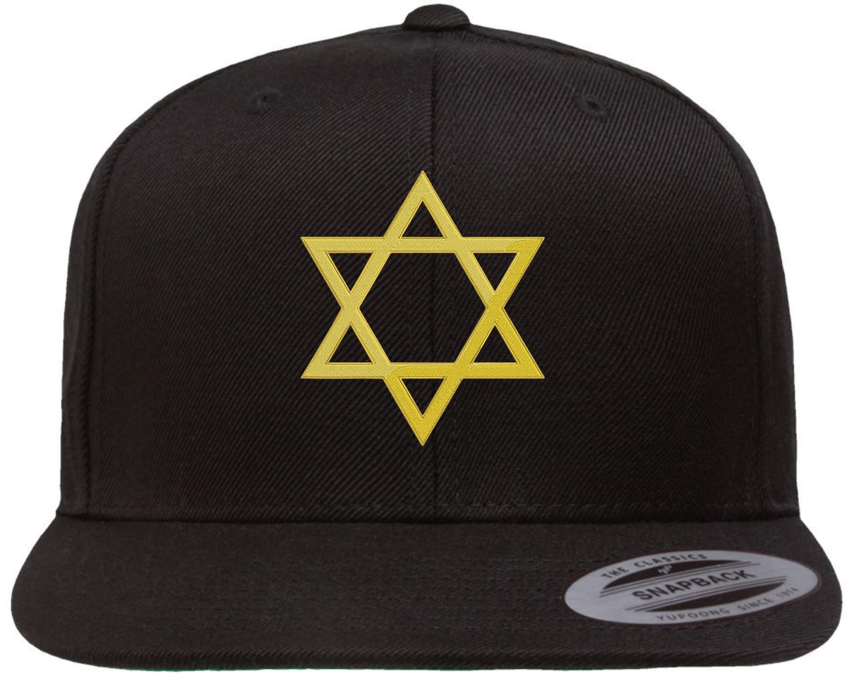 Jewish Star of David Embroidered Baseball Cap | Magen David Flat Bill Snapback Adjustable Unisex Religious Hat