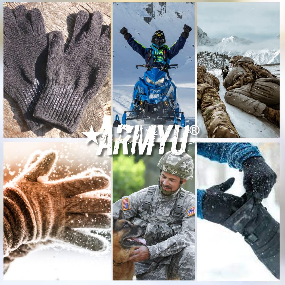 Wool Blend Glove Liners | Unstamped Blank Genuine GI USA Made Army Gloves Liner