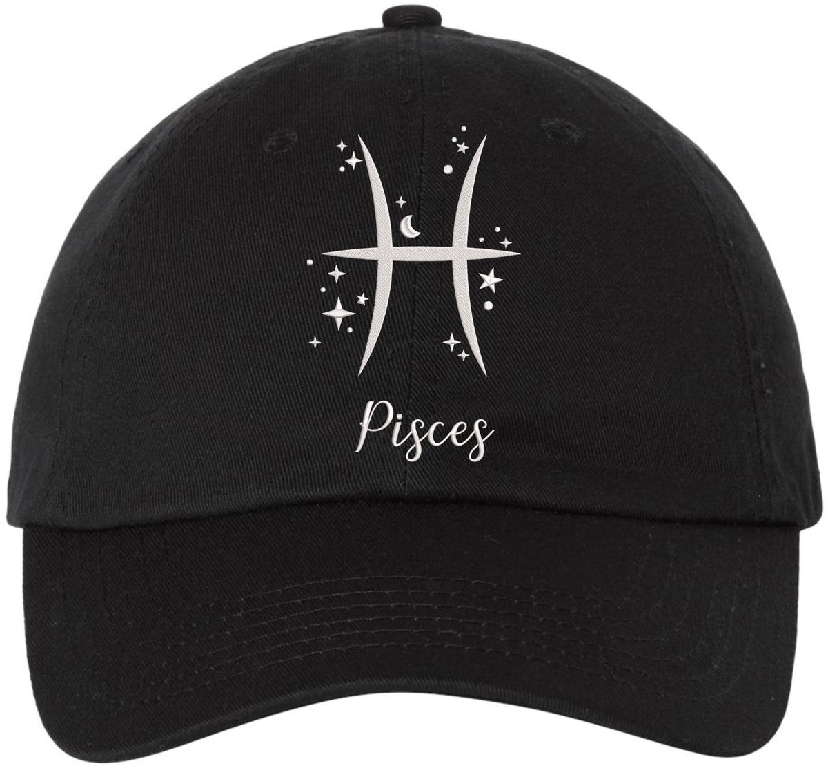 Zodiac Signs Embroidered Dad Hat | Adjustable Astrology Horoscope Monthly Symbols Designs Unstructured Cap, Black
