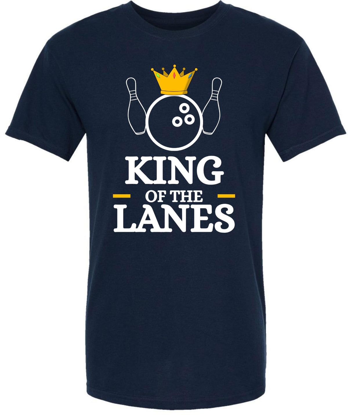 King of The Lanes Printed T-Shirt | 100% Cotton Crewneck Bowling Tee Shirt For Men