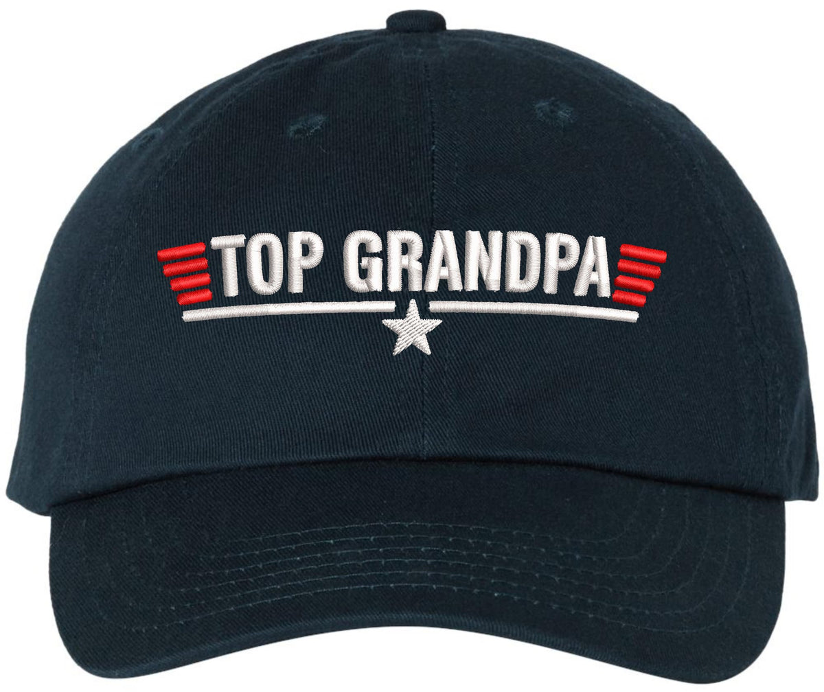 Top Grandpa Embroidered Dad Hat | Funny Graphic 100% Cotton Father's Day Birthday Gift Unisex Baseball Cap