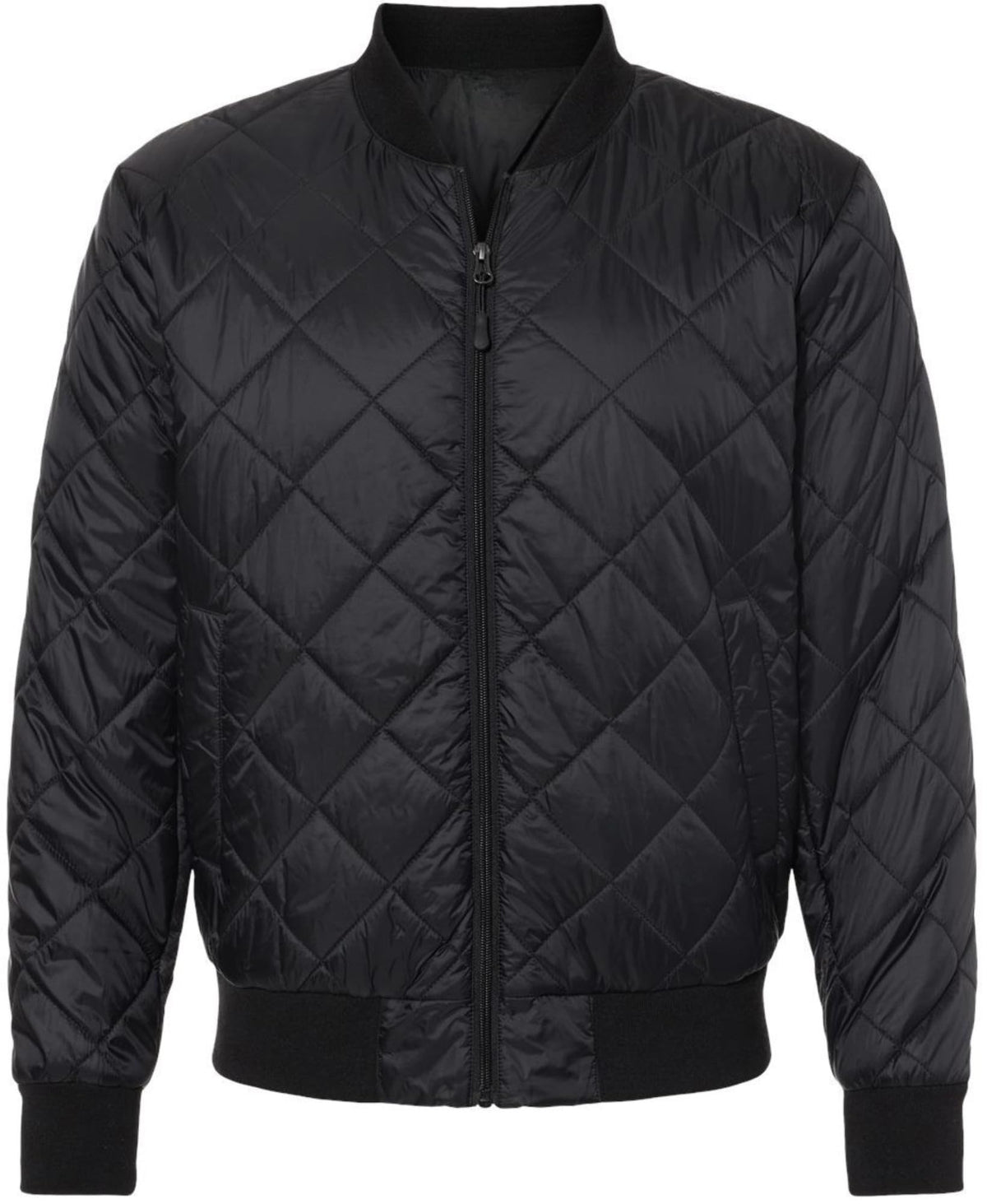 Diamond Quilted Packable Men's Bomber Jacket | Polyester with Nylon Lining Warm Comfortable Jacket