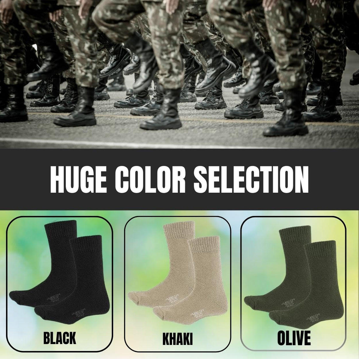 Thermal Boot Socks Heavyweight Genuine GI NYCO Extreme Cold Weather Warm Thick Boot Socks USA Made 3-Pack