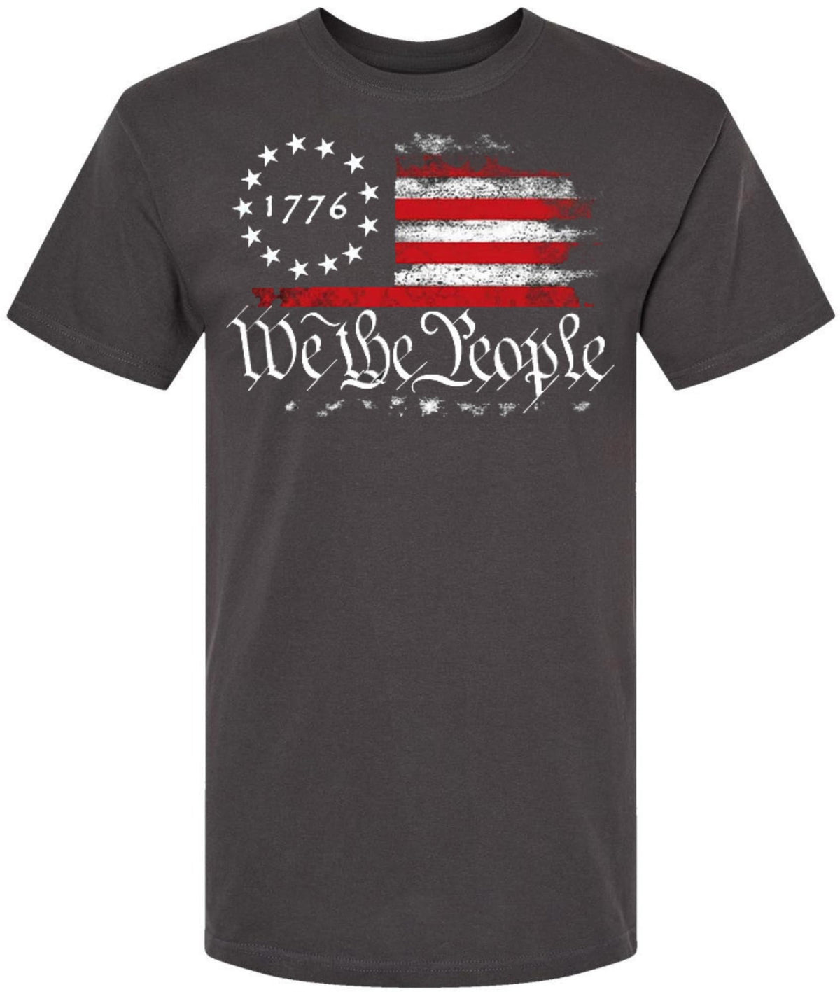 We the People 1776 Distressed US Flag T-Shirt | USA Independence Day Patriotic Short Sleeve Tee