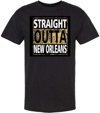 Straight Outta City Printed T Shirt Hometown Pride Urban Streetwear Football Fan Tee 100% Cotton