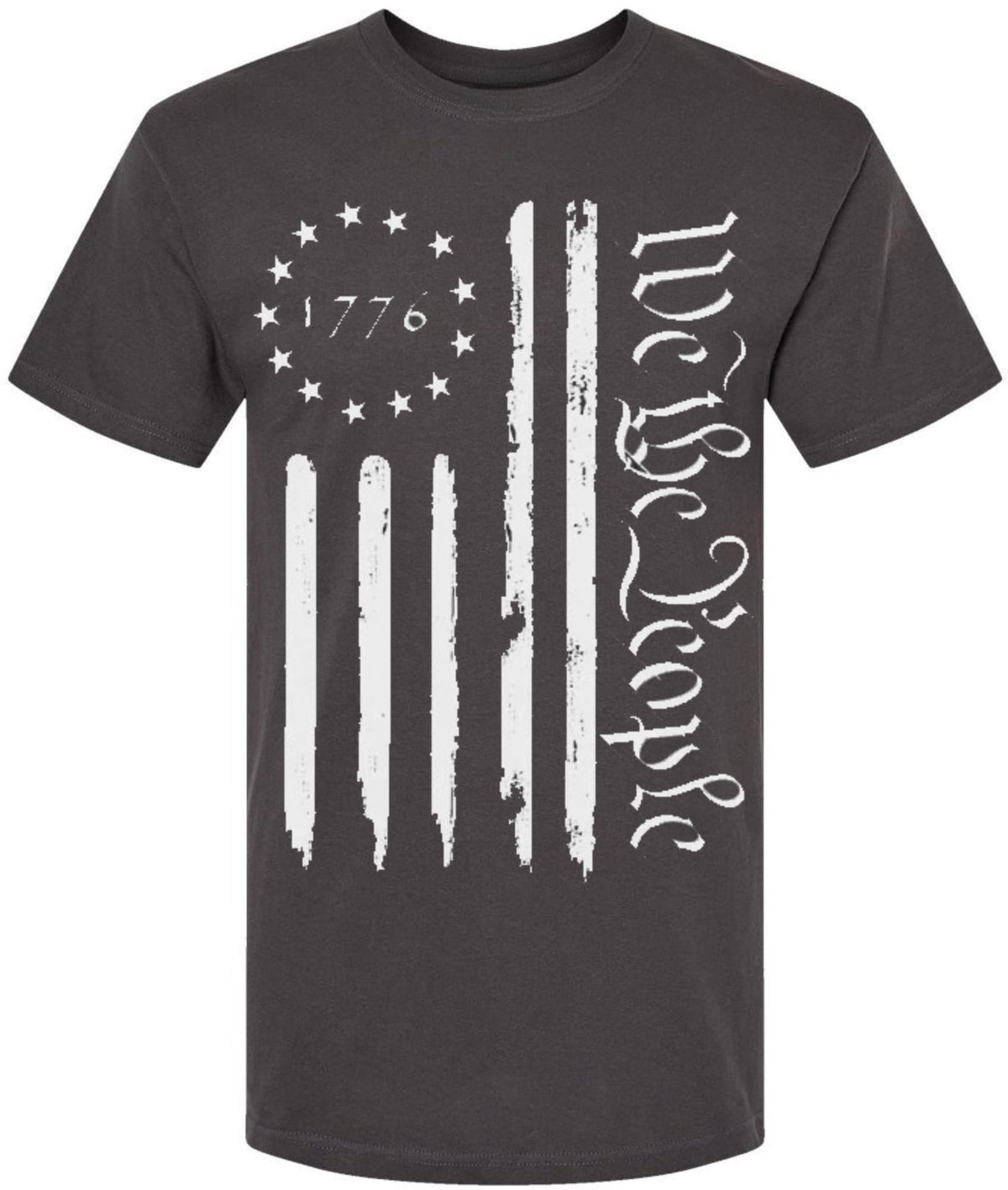 We the People 1776 USA Distressed Flag T-Shirt | US Independence Day July 4th Patriot Freedom Short Sleeve Shirt