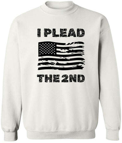 I Plead The 2nd USA Wavy Flag Printed Sweatshirt | US Distressed Patriotic 2A Support Pullover Crewneck