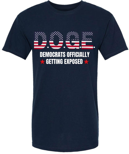D.O.G.E Democrats Officially Getting Exposed T-Shirt USA Flag Funny Political Tee Shirt