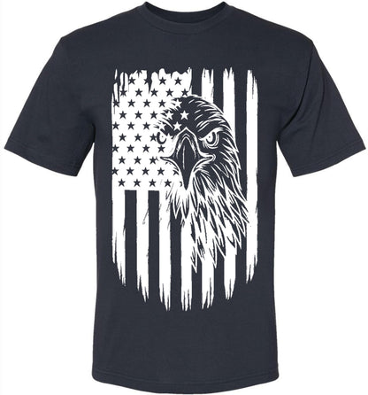USA Flag Eagle Printed T-Shirt | 4th of July Patriotic American Independence Memorial Day Freedom Tee Shirt