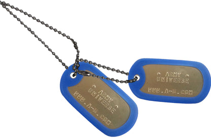 US Military Dog Tag Set - ID Matte Metal ID Dog Tags Necklace Complete Set with 2 Chains and 2 Silencers