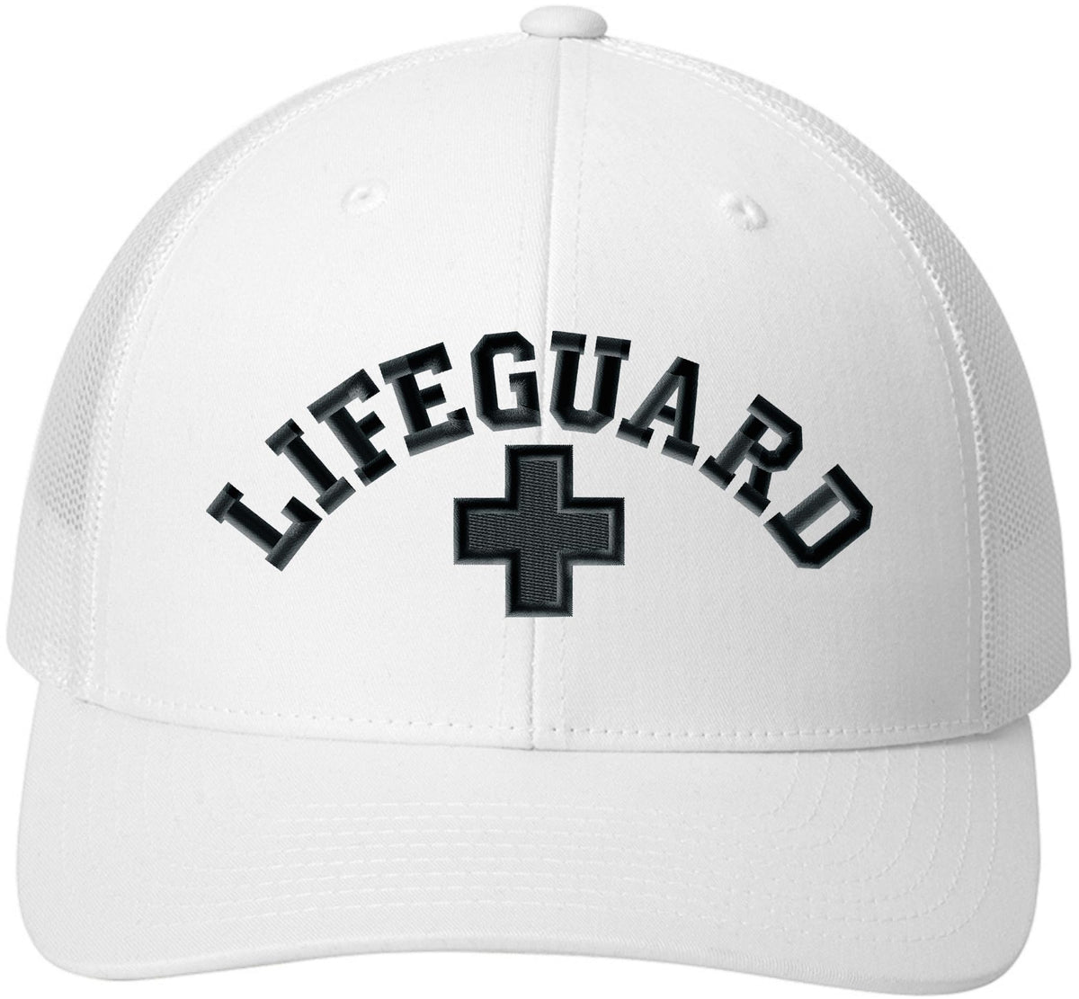 Lifeguard Embroidered Trucker Hat | Mesh Back Snapback Adjustable Professional Safety Baseball Cap