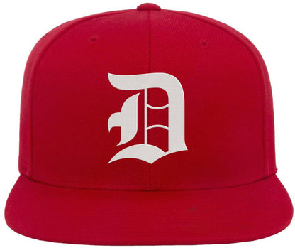 Old English Alphabet D Embroidered Baseball Cap | Classic Gothic Letter Adjustable Flat Bill Snapback Unisex Hat