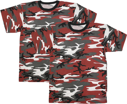 Kids Camouflage T-Shirts, 2 Pack - Youth Tactical Military Camo Tee, Soft & Comfortable Army Tees for Boys & Girls