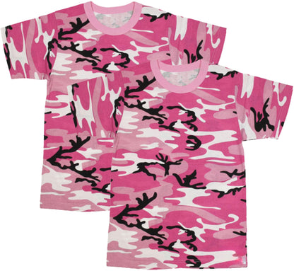 Kids Camouflage T-Shirts, 2 Pack - Youth Tactical Military Camo Tee, Soft & Comfortable Army Tees for Boys & Girls