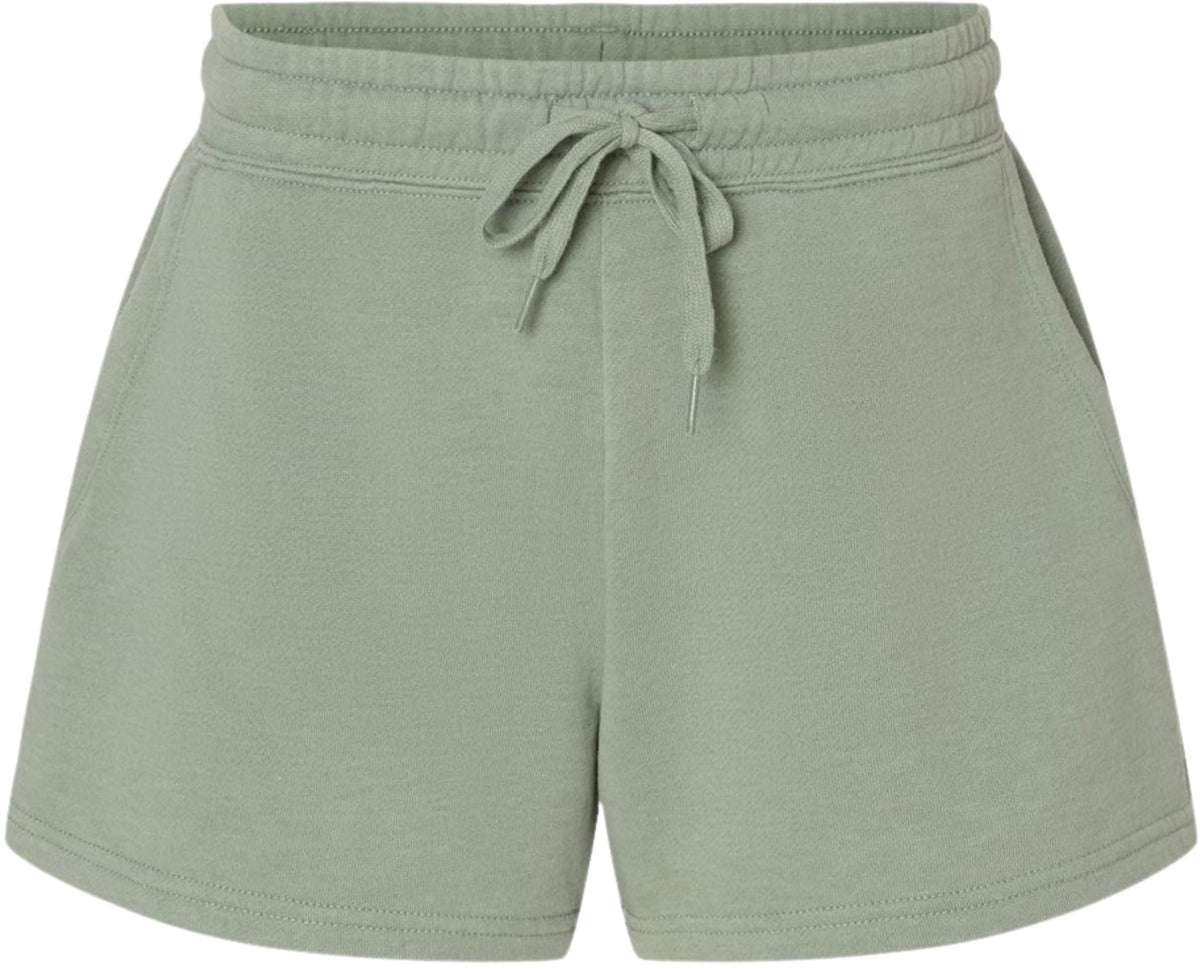 Women's Fleece Lined Sweat Shorts Lightweight Wave Wash Classic Fit with Elastic Waistband, Lounge Short